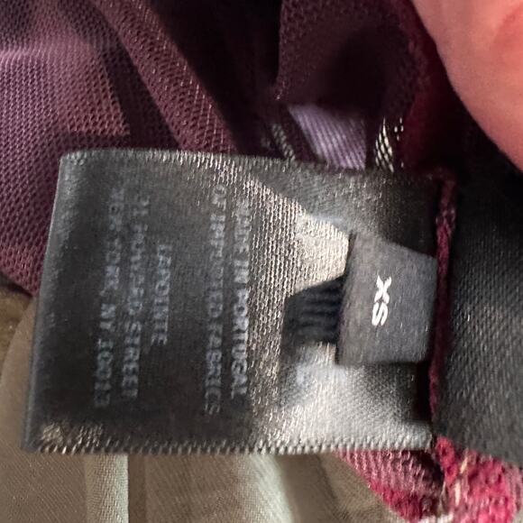 LAPOINTE Wine Red Mesh Bodycon Mini Dress XS Long Sleeve Slinky Cocktail $950 - Picture 9 of 11